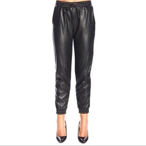 Faux Leather Joggers